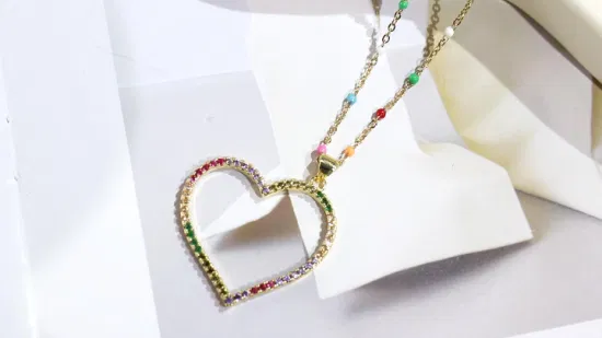 Горячие продажи Amazon, ожерелье с подвеской в ​​форме сердца, ожерелье с подвеской в ​​виде звезды с цирконом ААА