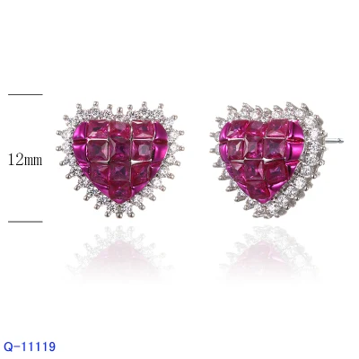 Новый дизайн, модные ювелирные изделия, серьги-гвоздики в форме сердца из стерлингового серебра 925 пробы
